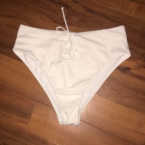 High Waisted White Bikini Bottom